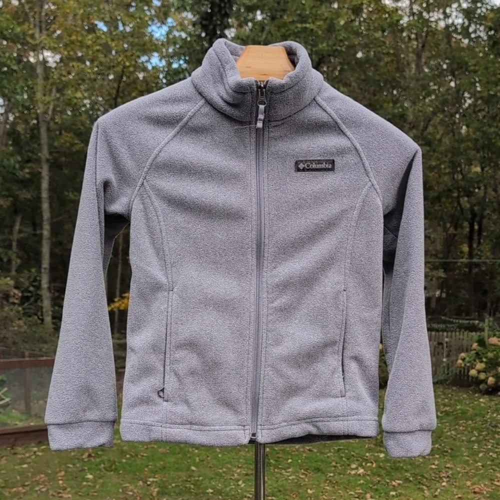 Columbia Heather Gray Full-Zip Kids Fleece Jacket